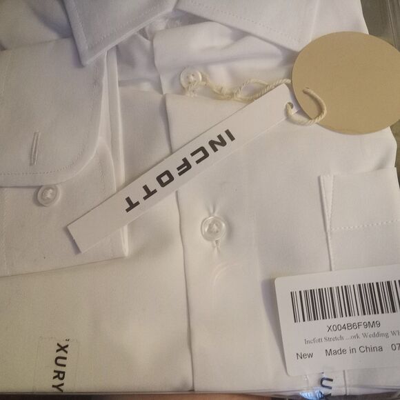 Incfott Stretch Dress Shirt Mens Long Sleeve Business Button Down Shirts for Men - Picture 2 of 11